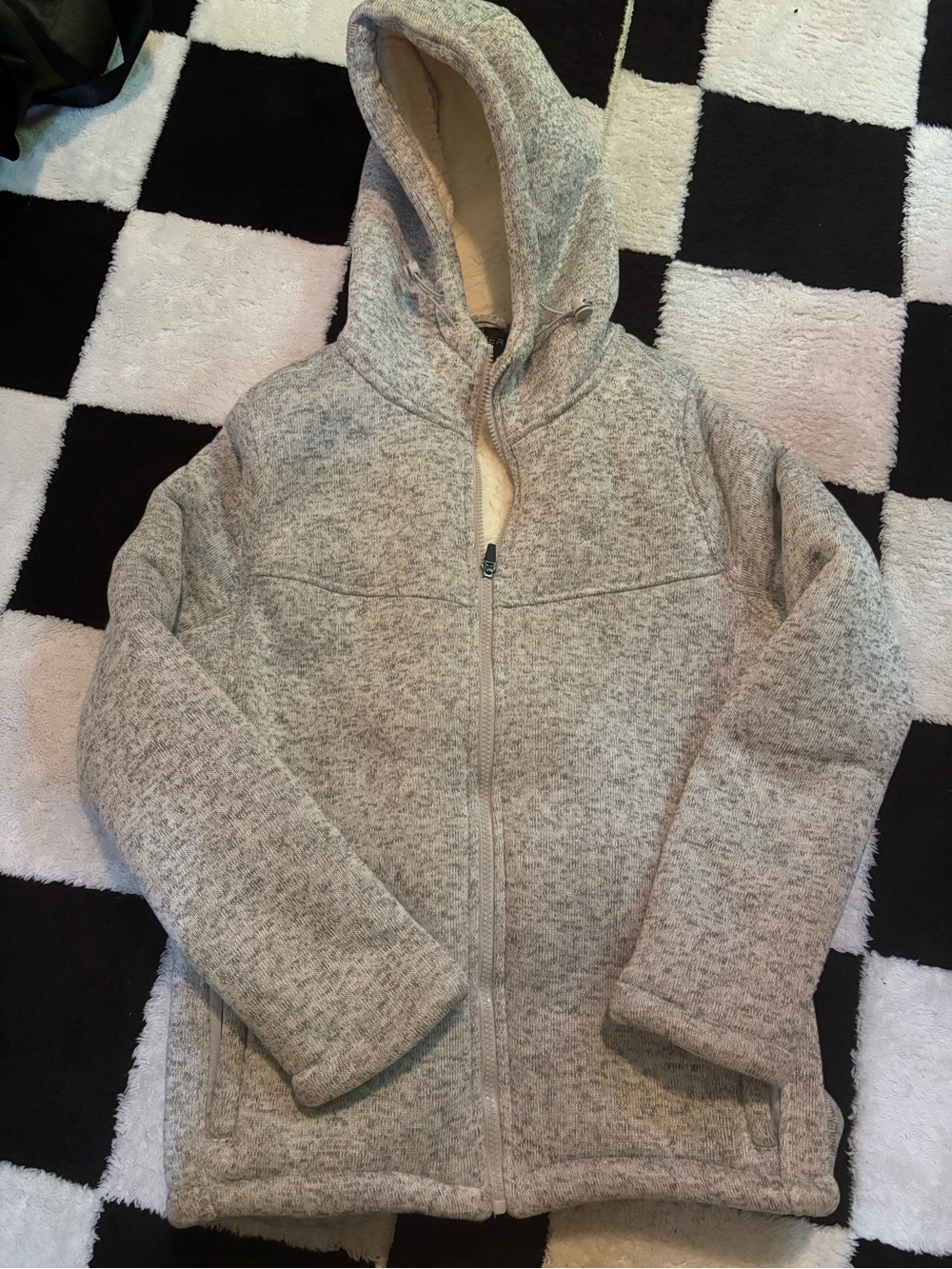 Spyder Kids Heather Gray Hooded Zip Puffer Jacket